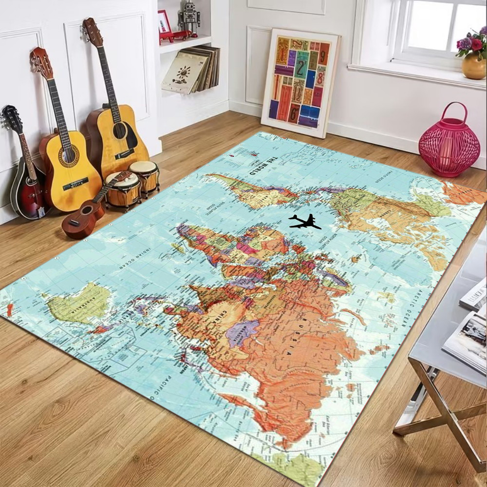 World Map Printed Carpet Child - đánh giá và giá Commercial Printing Services