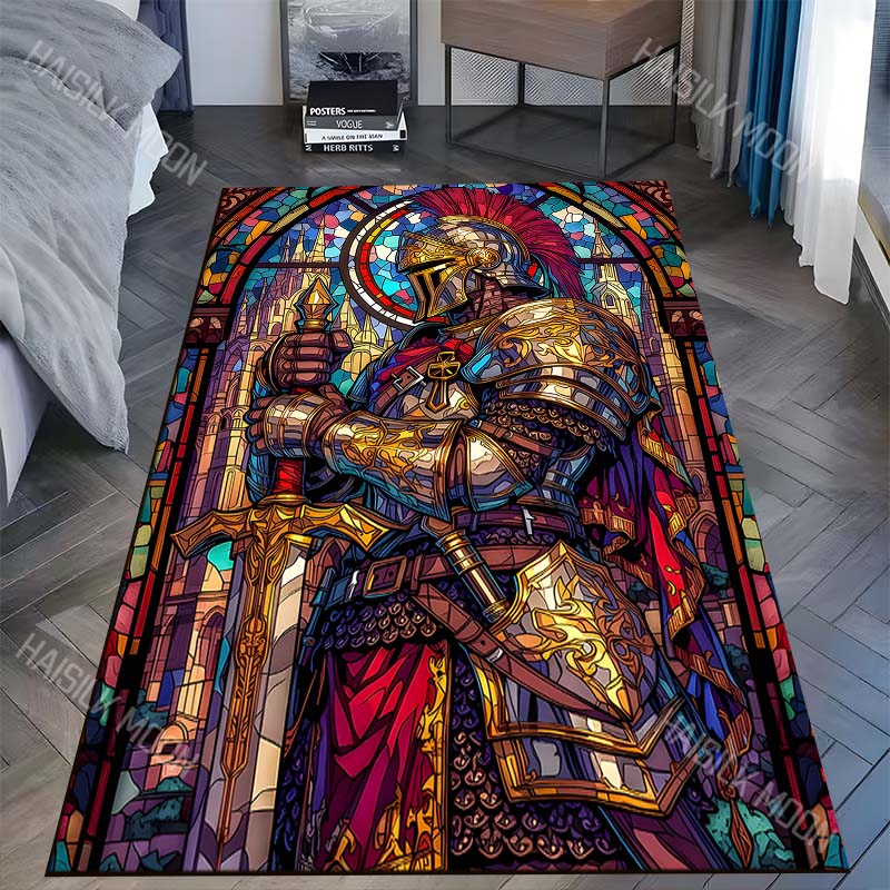 Stained glass knight with swor - đánh giá và giá Commercial Glass Printing